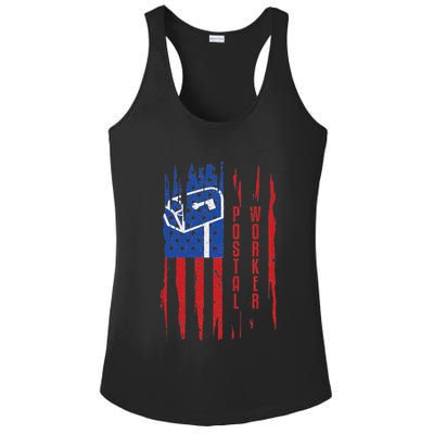 Postal Worker Patriotic Us Post Mail Carrier Man Women Ladies PosiCharge Competitor Racerback Tank