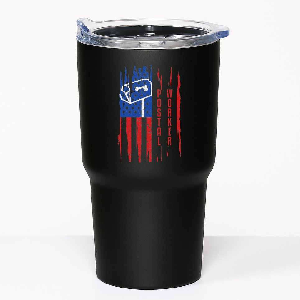 Postal Worker Patriotic Us Post Mail Carrier Man Women Tumbler