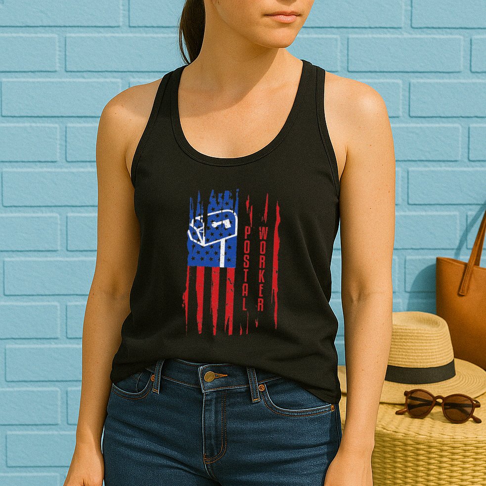 Postal Worker Patriotic Us Post Mail Carrier Man Women Womens Tank Top