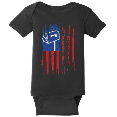 Postal Worker Patriotic Us Post Mail Carrier Man Women Baby Bodysuit