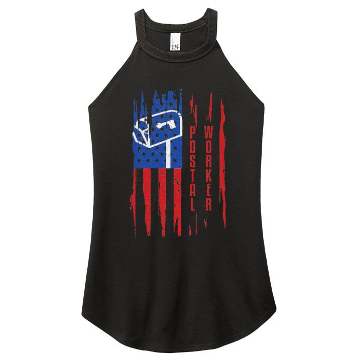 Postal Worker Patriotic Us Post Mail Carrier Man Women Women's Perfect Tri Rocker Tank