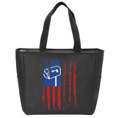 Postal Worker Patriotic Us Post Mail Carrier Man Women Zip Tote Bag