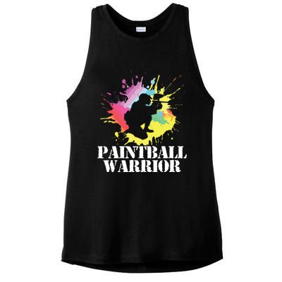 Paintball Warrior Paintball Player Birthday Party Ladies PosiCharge Tri-Blend Wicking Tank