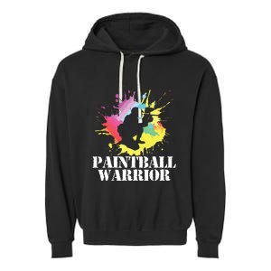 Paintball Warrior Paintball Player Birthday Party Garment-Dyed Fleece Hoodie