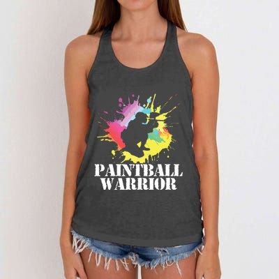 Paintball Warrior Paintball Player Birthday Party Women's Knotted Racerback Tank