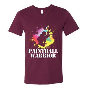 Paintball Warrior Paintball Player Birthday Party V-Neck T-Shirt