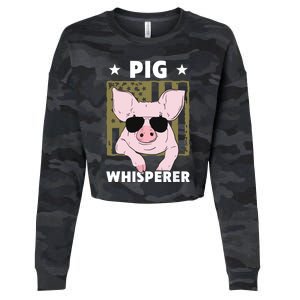 Pig Whisperer Pig Design For Men Hog Farmer Cropped Pullover Crew