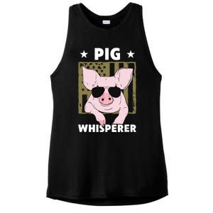 Pig Whisperer Pig Design For Men Hog Farmer Ladies PosiCharge Tri-Blend Wicking Tank