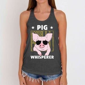 Pig Whisperer Pig Design For Men Hog Farmer Women's Knotted Racerback Tank