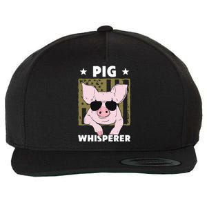 Pig Whisperer Pig Design For Men Hog Farmer Wool Snapback Cap