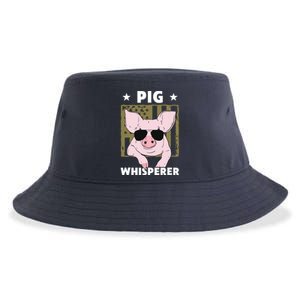 Pig Whisperer Pig Design For Men Hog Farmer Sustainable Bucket Hat