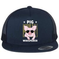 Pig Whisperer Pig Design For Men Hog Farmer Flat Bill Trucker Hat