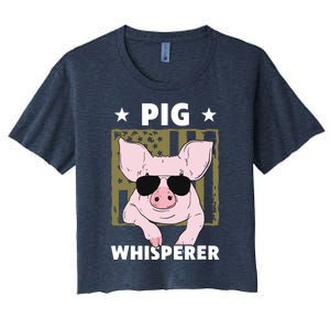 Pig Whisperer Pig Design For Men Hog Farmer Women's Crop Top Tee