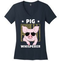 Pig Whisperer Pig Design For Men Hog Farmer Women's V-Neck T-Shirt