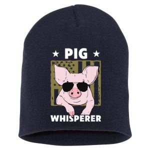 Pig Whisperer Pig Design For Men Hog Farmer Short Acrylic Beanie