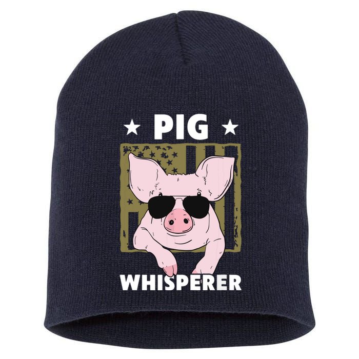 Pig Whisperer Pig Design For Men Hog Farmer Short Acrylic Beanie