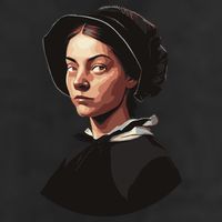 Pilgrim Woman Painting 7 Panel Mesh Trucker Snapback Hat
