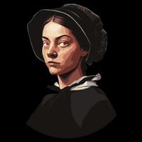 Pilgrim Woman Painting Button
