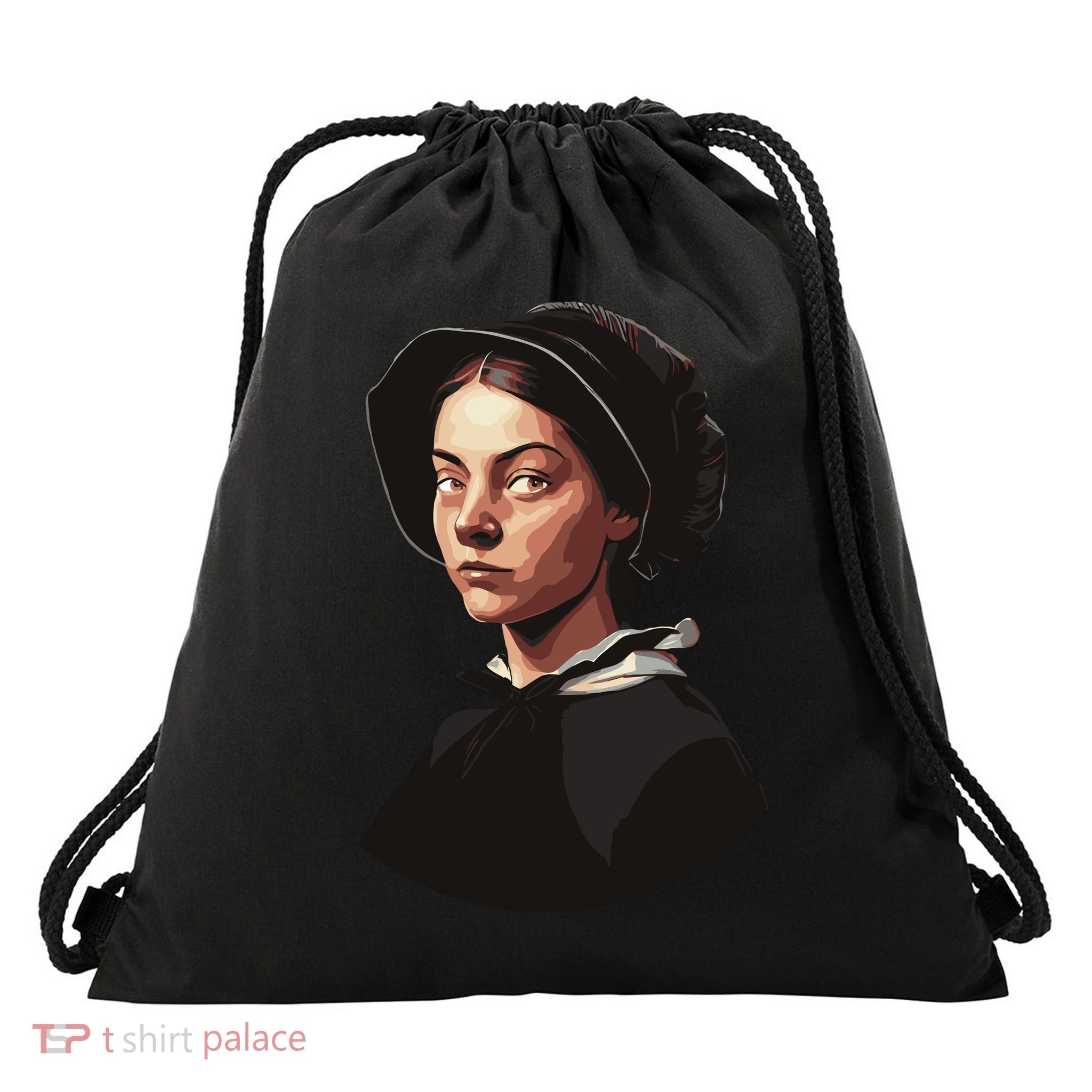 Pilgrim Woman Painting Drawstring Bag