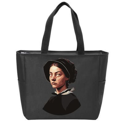 Pilgrim Woman Painting Zip Tote Bag