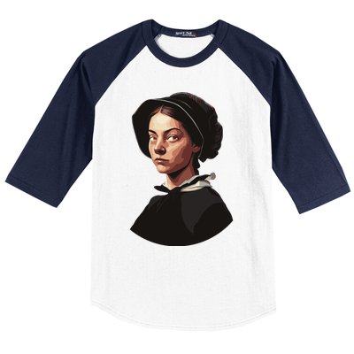 Pilgrim Woman Painting Baseball Sleeve Shirt