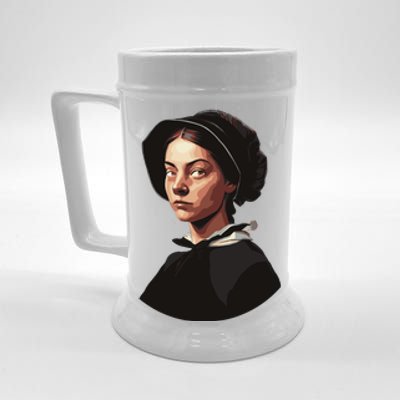 Pilgrim Woman Painting Beer Stein