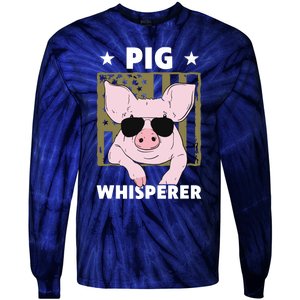 Pig Whisperer Pig Design For Men Hog Farmer Tie-Dye Long Sleeve Shirt