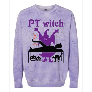 PT Witch Physical Therapy Halloween Physical Therapist Colorblast Crewneck Sweatshirt