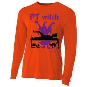 PT Witch Physical Therapy Halloween Physical Therapist Cooling Performance Long Sleeve Crew