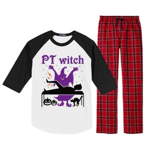 PT Witch Physical Therapy Halloween Physical Therapist Raglan Sleeve Pajama Set