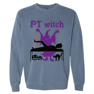 PT Witch Physical Therapy Halloween Physical Therapist Garment-Dyed Sweatshirt