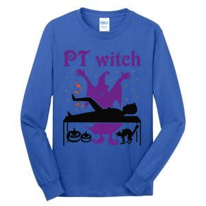 PT Witch Physical Therapy Halloween Physical Therapist Tall Long Sleeve T-Shirt