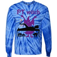 PT Witch Physical Therapy Halloween Physical Therapist Tie-Dye Long Sleeve Shirt