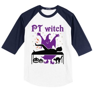 PT Witch Physical Therapy Halloween Physical Therapist Baseball Sleeve Shirt