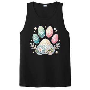 Pastel Winter Paw Print With Snowflakes And Florals Gift PosiCharge Competitor Tank