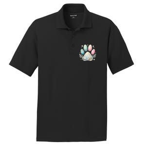 Pastel Winter Paw Print With Snowflakes And Florals Gift PosiCharge RacerMesh Polo