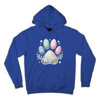 Pastel Winter Paw Print With Snowflakes And Florals Gift Tall Hoodie