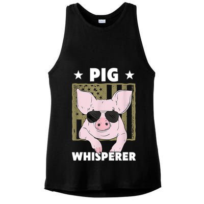 Pig Whisperer Pig Design For Hog Farmer Ladies PosiCharge Tri-Blend Wicking Tank