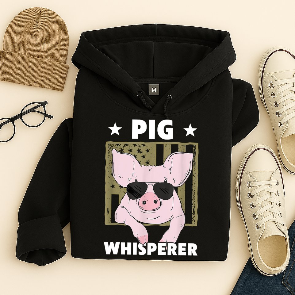 Pig Whisperer Pig Design For Hog Farmer Hoodie
