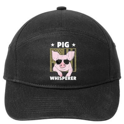 Pig Whisperer Pig Design For Hog Farmer 7-Panel Snapback Hat