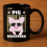 Pig Whisperer Pig Design For Hog Farmer 11oz C Handle Ceramic Mug