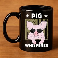 Pig Whisperer Pig Design For Hog Farmer 11oz C Handle Ceramic Mug