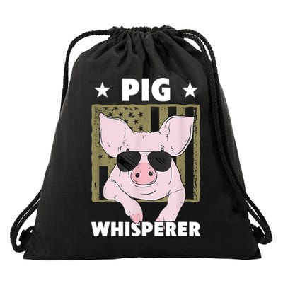 Pig Whisperer Pig Design For Hog Farmer Drawstring Bag