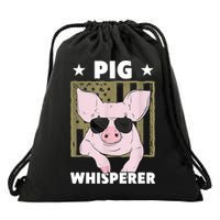 Pig Whisperer Pig Design For Hog Farmer Drawstring Bag