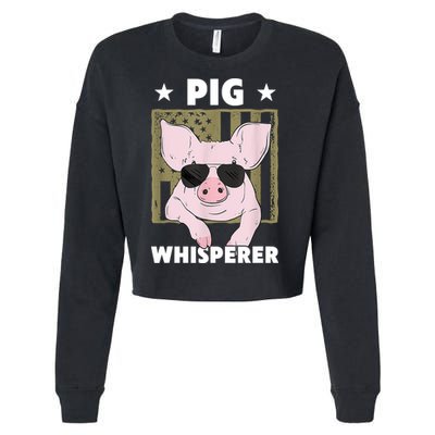 Pig Whisperer Pig Design For Hog Farmer Cropped Pullover Crew