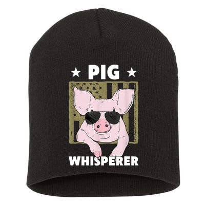 Pig Whisperer Pig Design For Hog Farmer Short Acrylic Beanie