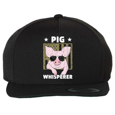 Pig Whisperer Pig Design For Hog Farmer Wool Snapback Cap