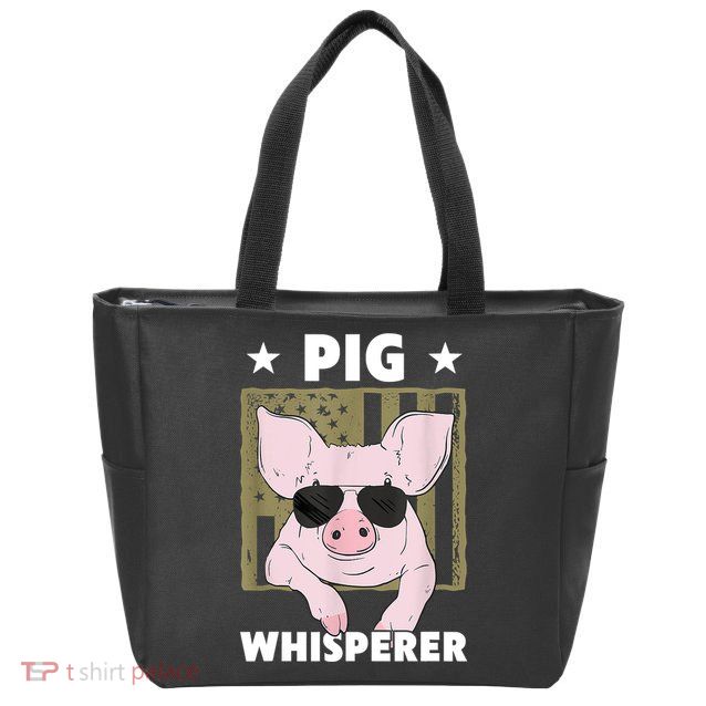 Pig Whisperer Pig Design For Hog Farmer Zip Tote Bag