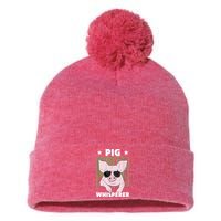 Pig Whisperer Pig Design For Hog Farmer Pom Pom 12in Knit Beanie