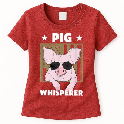 Pig Whisperer Pig Design For Hog Farmer Womens T-Shirt